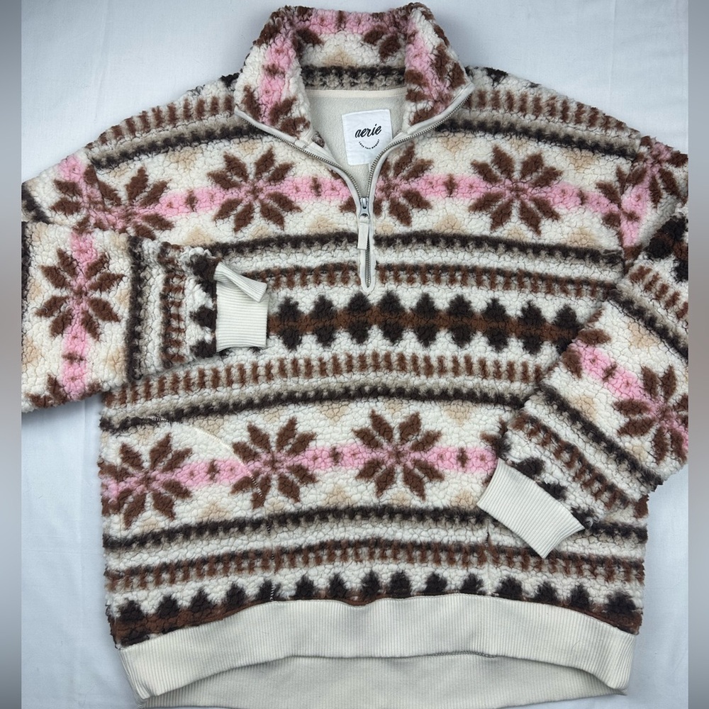 Aerie Hometown Holiday Quarter Zip Sweatshirt